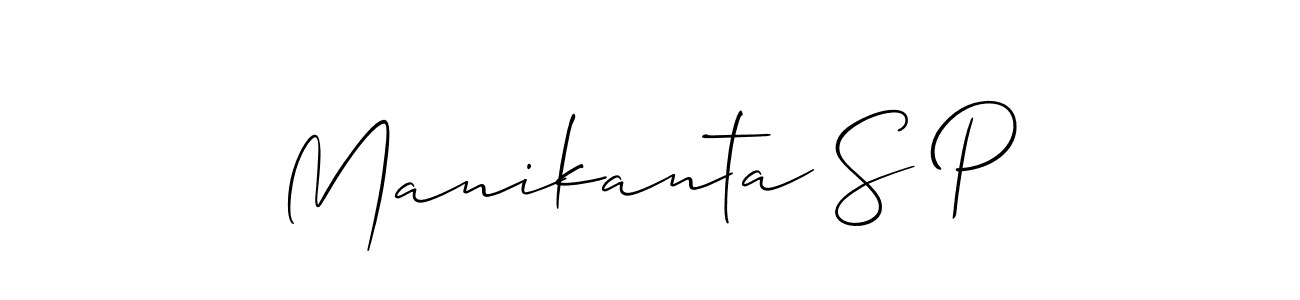 Also we have Manikanta S P name is the best signature style. Create professional handwritten signature collection using Allison_Script autograph style. Manikanta S P signature style 2 images and pictures png