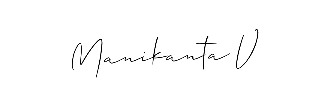 Also You can easily find your signature by using the search form. We will create Manikanta V name handwritten signature images for you free of cost using Allison_Script sign style. Manikanta V signature style 2 images and pictures png