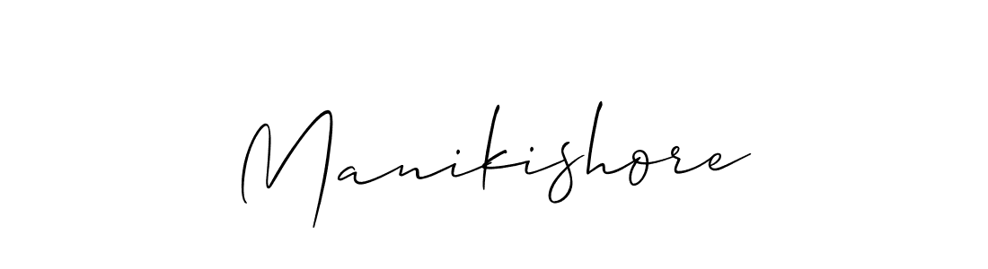 Make a beautiful signature design for name Manikishore. With this signature (Allison_Script) style, you can create a handwritten signature for free. Manikishore signature style 2 images and pictures png