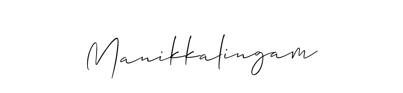 Allison_Script is a professional signature style that is perfect for those who want to add a touch of class to their signature. It is also a great choice for those who want to make their signature more unique. Get Manikkalingam name to fancy signature for free. Manikkalingam signature style 2 images and pictures png