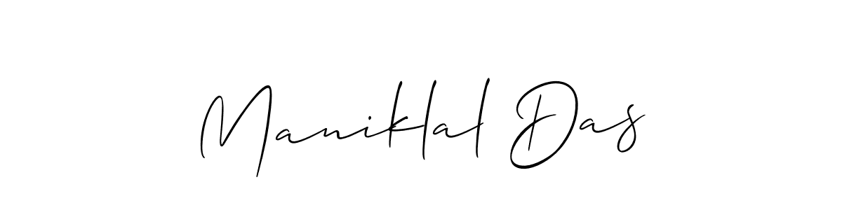 Make a beautiful signature design for name Maniklal Das. With this signature (Allison_Script) style, you can create a handwritten signature for free. Maniklal Das signature style 2 images and pictures png