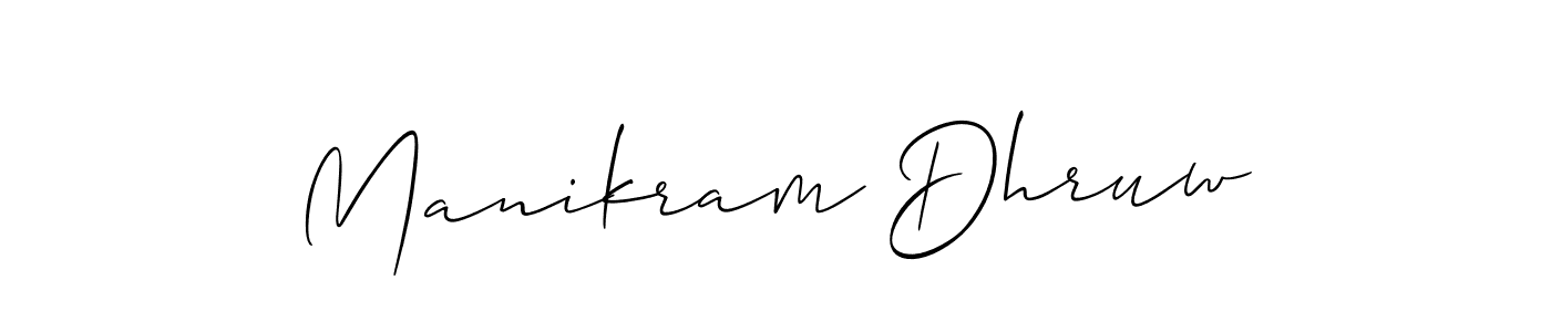 Create a beautiful signature design for name Manikram Dhruw. With this signature (Allison_Script) fonts, you can make a handwritten signature for free. Manikram Dhruw signature style 2 images and pictures png