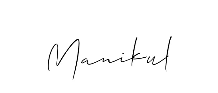 Design your own signature with our free online signature maker. With this signature software, you can create a handwritten (Allison_Script) signature for name Manikul. Manikul signature style 2 images and pictures png