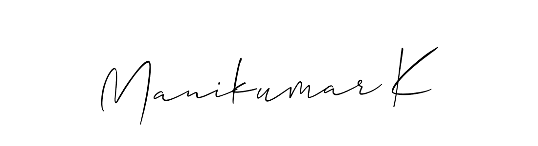 Allison_Script is a professional signature style that is perfect for those who want to add a touch of class to their signature. It is also a great choice for those who want to make their signature more unique. Get Manikumar K name to fancy signature for free. Manikumar K signature style 2 images and pictures png