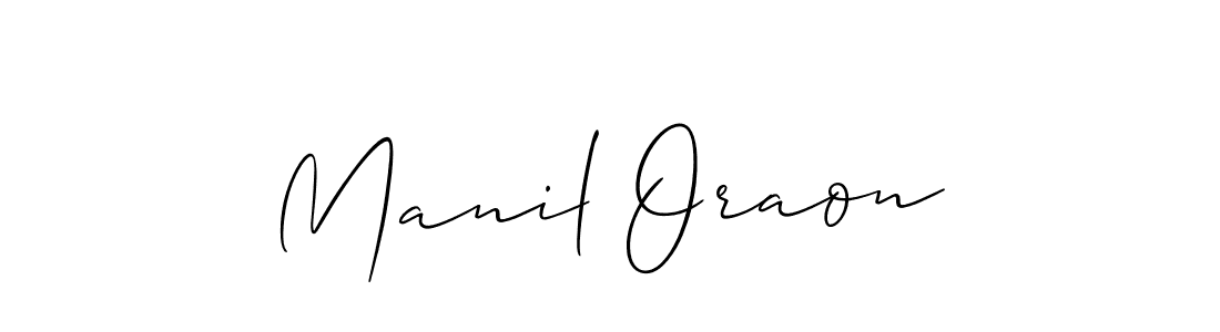 Create a beautiful signature design for name Manil Oraon. With this signature (Allison_Script) fonts, you can make a handwritten signature for free. Manil Oraon signature style 2 images and pictures png