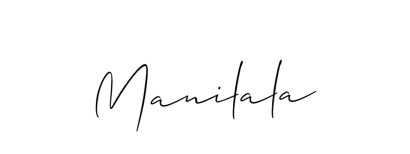 Design your own signature with our free online signature maker. With this signature software, you can create a handwritten (Allison_Script) signature for name Manilala. Manilala signature style 2 images and pictures png