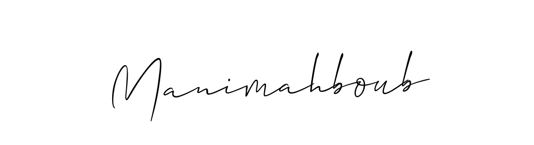 Also You can easily find your signature by using the search form. We will create Manimahboub name handwritten signature images for you free of cost using Allison_Script sign style. Manimahboub signature style 2 images and pictures png