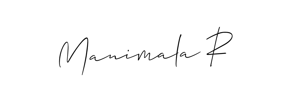 How to make Manimala R signature? Allison_Script is a professional autograph style. Create handwritten signature for Manimala R name. Manimala R signature style 2 images and pictures png