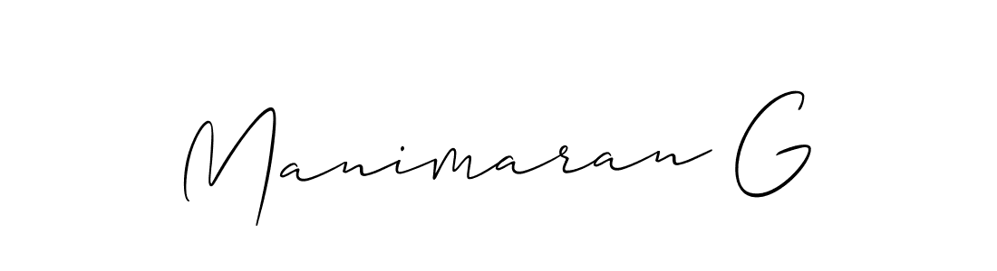 Also You can easily find your signature by using the search form. We will create Manimaran G name handwritten signature images for you free of cost using Allison_Script sign style. Manimaran G signature style 2 images and pictures png