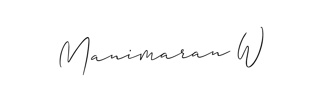 The best way (Allison_Script) to make a short signature is to pick only two or three words in your name. The name Manimaran W include a total of six letters. For converting this name. Manimaran W signature style 2 images and pictures png