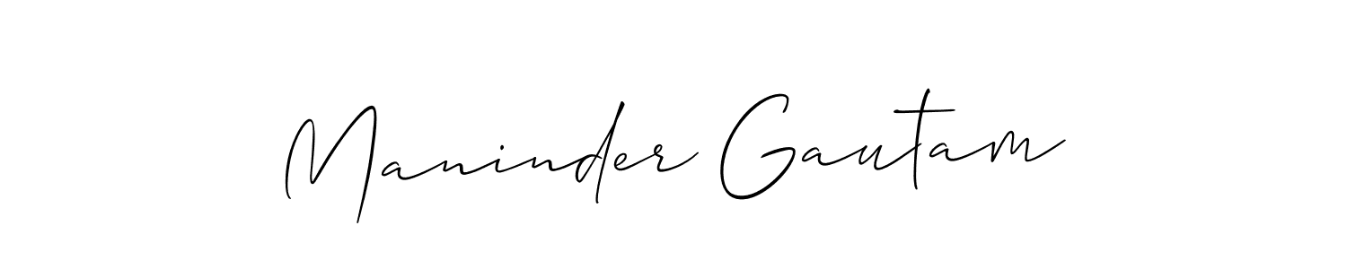 Use a signature maker to create a handwritten signature online. With this signature software, you can design (Allison_Script) your own signature for name Maninder Gautam. Maninder Gautam signature style 2 images and pictures png