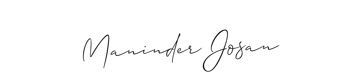 Design your own signature with our free online signature maker. With this signature software, you can create a handwritten (Allison_Script) signature for name Maninder Josan. Maninder Josan signature style 2 images and pictures png