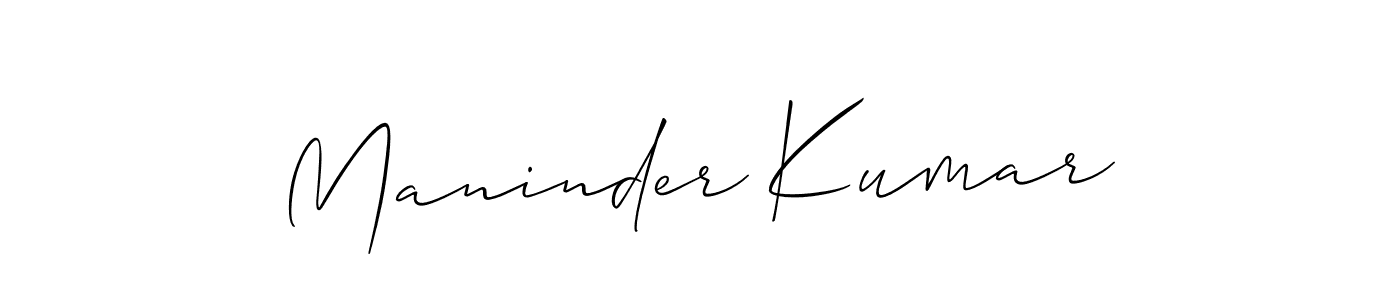 Use a signature maker to create a handwritten signature online. With this signature software, you can design (Allison_Script) your own signature for name Maninder Kumar. Maninder Kumar signature style 2 images and pictures png