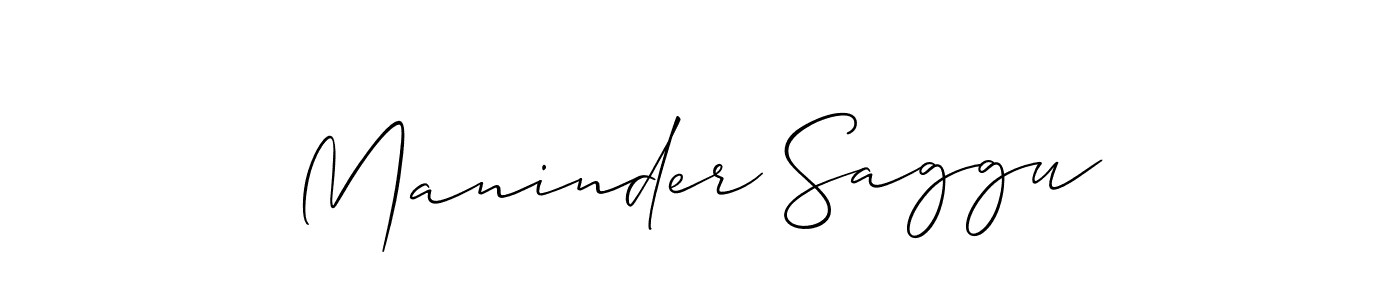 Create a beautiful signature design for name Maninder Saggu. With this signature (Allison_Script) fonts, you can make a handwritten signature for free. Maninder Saggu signature style 2 images and pictures png