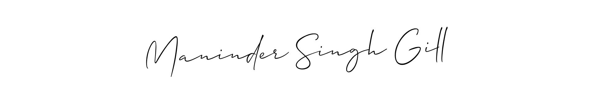 Make a beautiful signature design for name Maninder Singh Gill. With this signature (Allison_Script) style, you can create a handwritten signature for free. Maninder Singh Gill signature style 2 images and pictures png