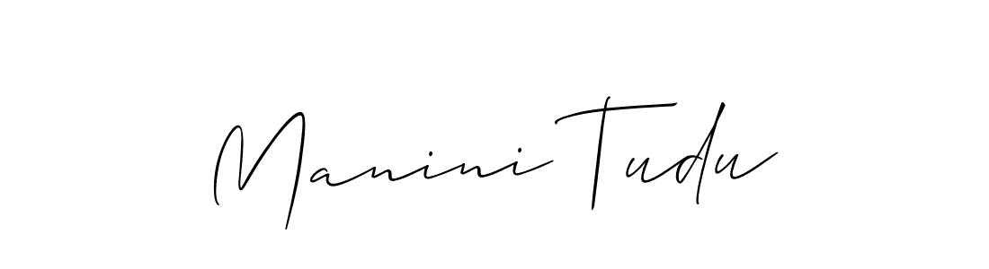 How to make Manini Tudu signature? Allison_Script is a professional autograph style. Create handwritten signature for Manini Tudu name. Manini Tudu signature style 2 images and pictures png