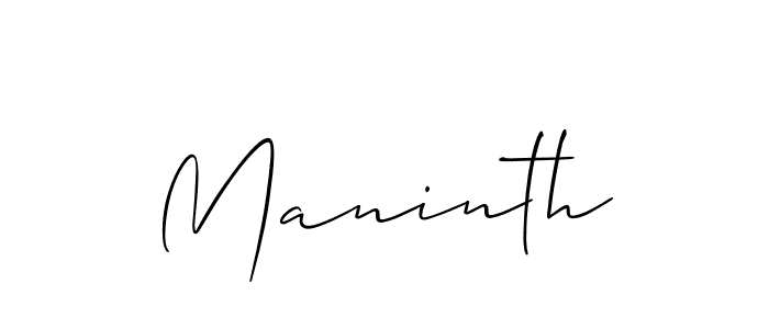 Design your own signature with our free online signature maker. With this signature software, you can create a handwritten (Allison_Script) signature for name Maninth. Maninth signature style 2 images and pictures png