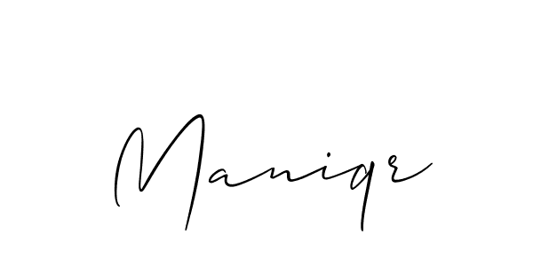 How to make Maniqr signature? Allison_Script is a professional autograph style. Create handwritten signature for Maniqr name. Maniqr signature style 2 images and pictures png