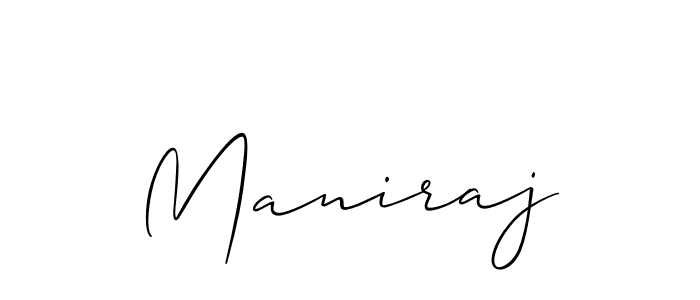 How to make Maniraj signature? Allison_Script is a professional autograph style. Create handwritten signature for Maniraj name. Maniraj signature style 2 images and pictures png