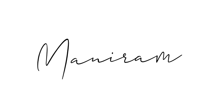 The best way (Allison_Script) to make a short signature is to pick only two or three words in your name. The name Maniram include a total of six letters. For converting this name. Maniram signature style 2 images and pictures png