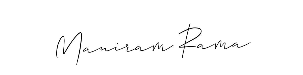 You should practise on your own different ways (Allison_Script) to write your name (Maniram Rama) in signature. don't let someone else do it for you. Maniram Rama signature style 2 images and pictures png