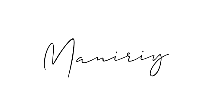 Also we have Maniriy name is the best signature style. Create professional handwritten signature collection using Allison_Script autograph style. Maniriy signature style 2 images and pictures png