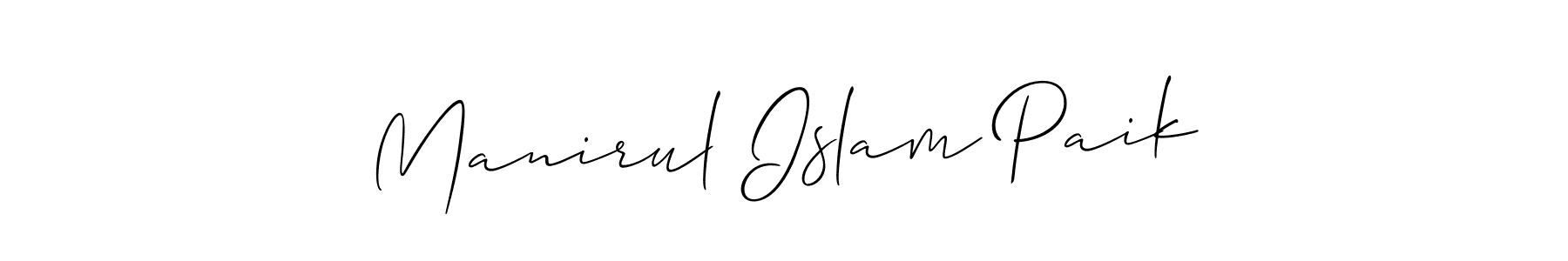 Make a beautiful signature design for name Manirul Islam Paik. With this signature (Allison_Script) style, you can create a handwritten signature for free. Manirul Islam Paik signature style 2 images and pictures png