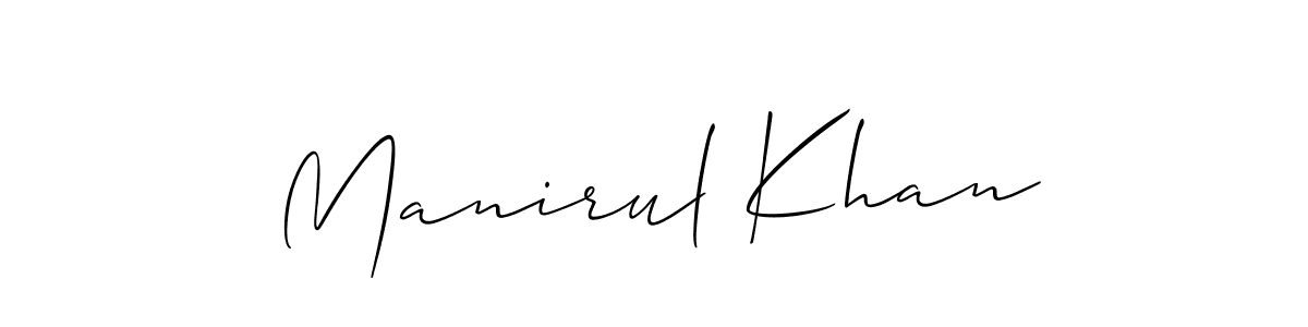 Create a beautiful signature design for name Manirul Khan. With this signature (Allison_Script) fonts, you can make a handwritten signature for free. Manirul Khan signature style 2 images and pictures png