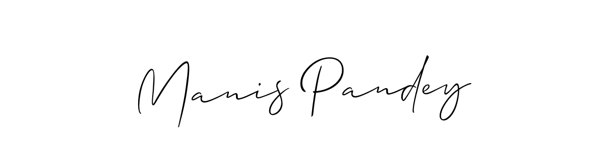 Make a short Manis Pandey signature style. Manage your documents anywhere anytime using Allison_Script. Create and add eSignatures, submit forms, share and send files easily. Manis Pandey signature style 2 images and pictures png