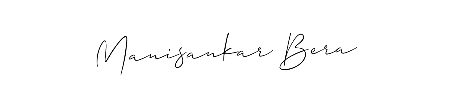 How to make Manisankar Bera name signature. Use Allison_Script style for creating short signs online. This is the latest handwritten sign. Manisankar Bera signature style 2 images and pictures png