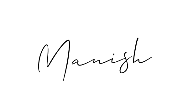 Use a signature maker to create a handwritten signature online. With this signature software, you can design (Allison_Script) your own signature for name Manish. Manish signature style 2 images and pictures png