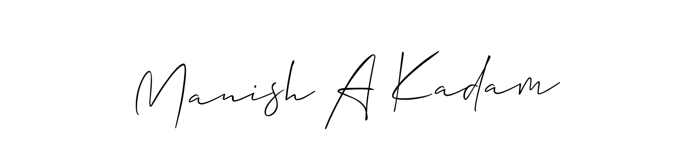 You should practise on your own different ways (Allison_Script) to write your name (Manish A Kadam) in signature. don't let someone else do it for you. Manish A Kadam signature style 2 images and pictures png