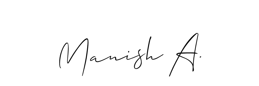 Similarly Allison_Script is the best handwritten signature design. Signature creator online .You can use it as an online autograph creator for name Manish A.. Manish A. signature style 2 images and pictures png