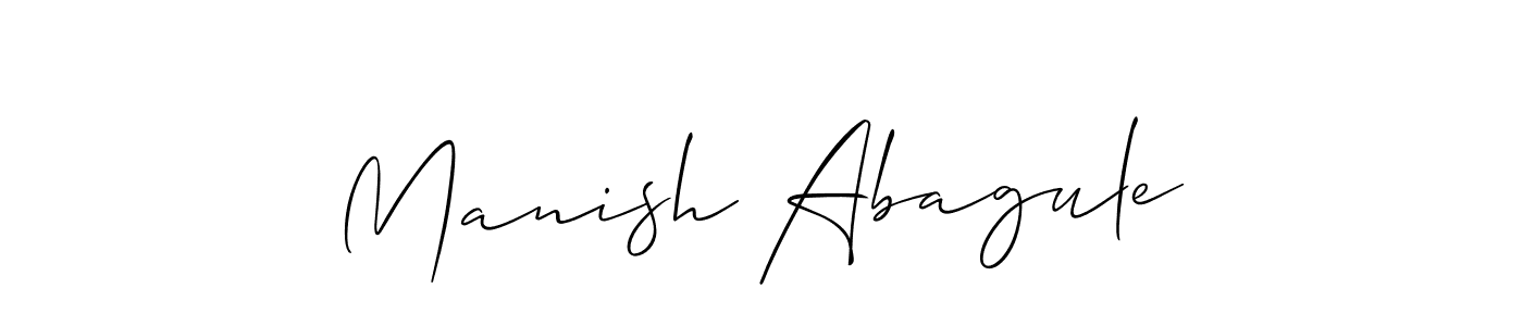 The best way (Allison_Script) to make a short signature is to pick only two or three words in your name. The name Manish Abagule include a total of six letters. For converting this name. Manish Abagule signature style 2 images and pictures png