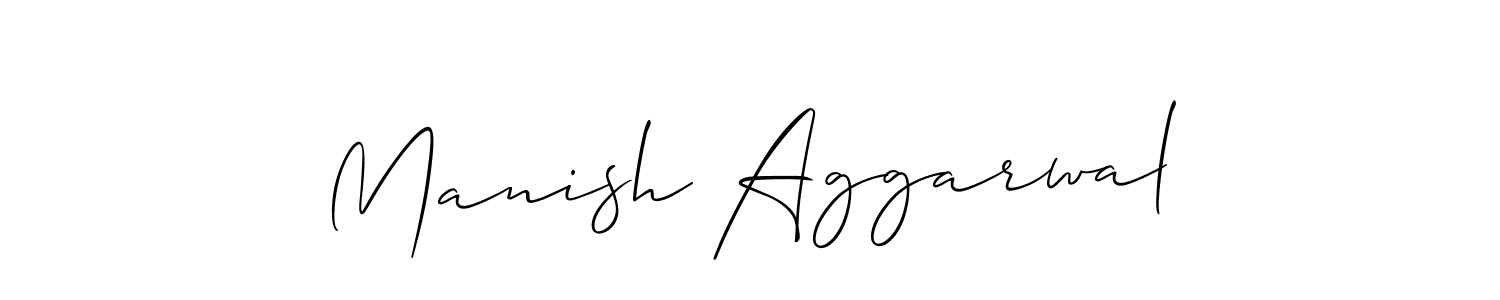 The best way (Allison_Script) to make a short signature is to pick only two or three words in your name. The name Manish Aggarwal include a total of six letters. For converting this name. Manish Aggarwal signature style 2 images and pictures png