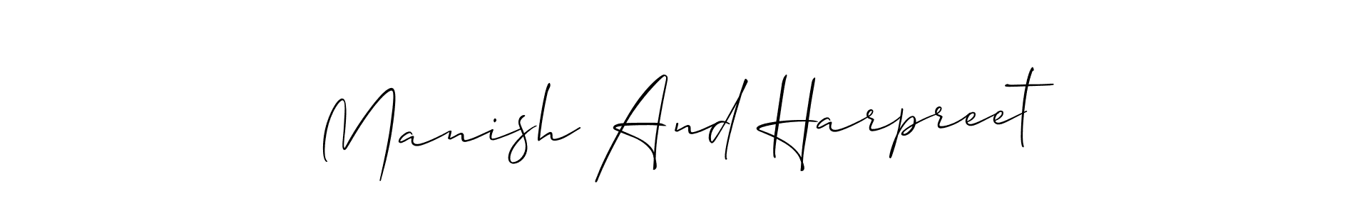Best and Professional Signature Style for Manish And Harpreet. Allison_Script Best Signature Style Collection. Manish And Harpreet signature style 2 images and pictures png