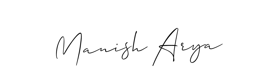 Use a signature maker to create a handwritten signature online. With this signature software, you can design (Allison_Script) your own signature for name Manish Arya. Manish Arya signature style 2 images and pictures png