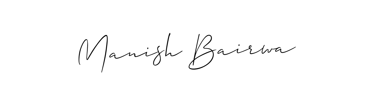 Use a signature maker to create a handwritten signature online. With this signature software, you can design (Allison_Script) your own signature for name Manish Bairwa. Manish Bairwa signature style 2 images and pictures png