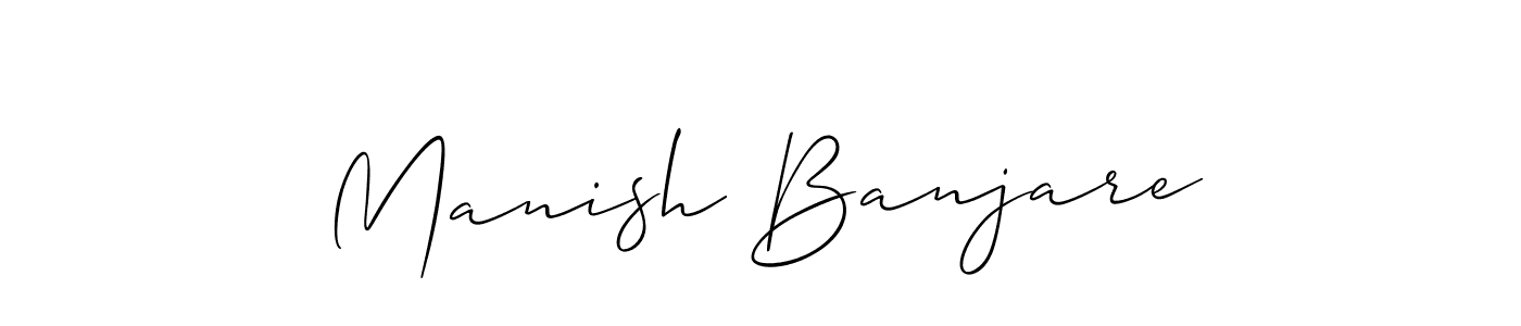 Make a beautiful signature design for name Manish Banjare. With this signature (Allison_Script) style, you can create a handwritten signature for free. Manish Banjare signature style 2 images and pictures png