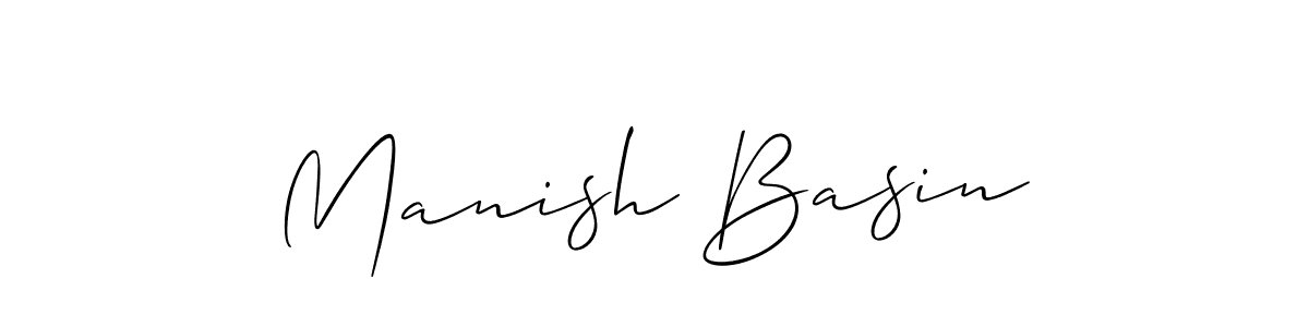 Make a beautiful signature design for name Manish Basin. With this signature (Allison_Script) style, you can create a handwritten signature for free. Manish Basin signature style 2 images and pictures png