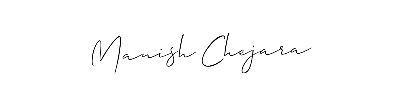 How to make Manish Chejara name signature. Use Allison_Script style for creating short signs online. This is the latest handwritten sign. Manish Chejara signature style 2 images and pictures png