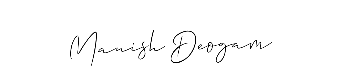 Similarly Allison_Script is the best handwritten signature design. Signature creator online .You can use it as an online autograph creator for name Manish Deogam. Manish Deogam signature style 2 images and pictures png