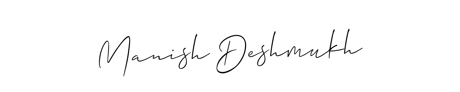 Allison_Script is a professional signature style that is perfect for those who want to add a touch of class to their signature. It is also a great choice for those who want to make their signature more unique. Get Manish Deshmukh name to fancy signature for free. Manish Deshmukh signature style 2 images and pictures png