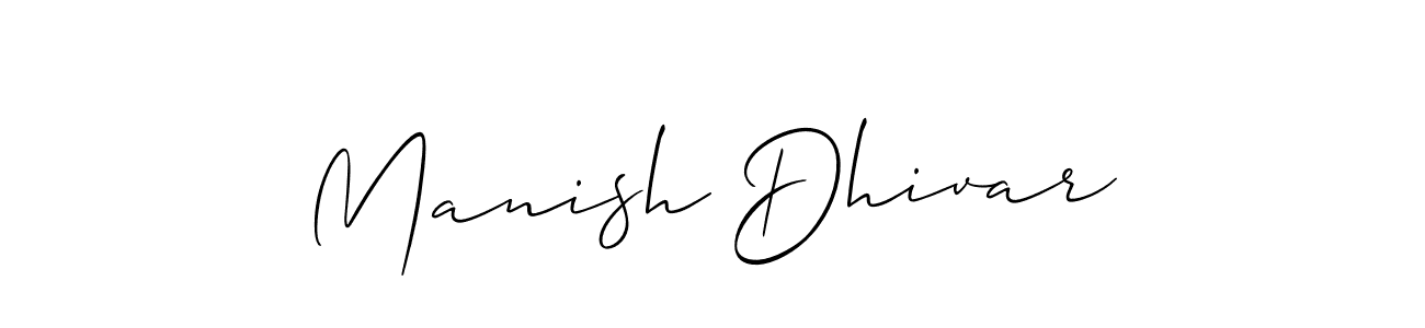 Once you've used our free online signature maker to create your best signature Allison_Script style, it's time to enjoy all of the benefits that Manish Dhivar name signing documents. Manish Dhivar signature style 2 images and pictures png