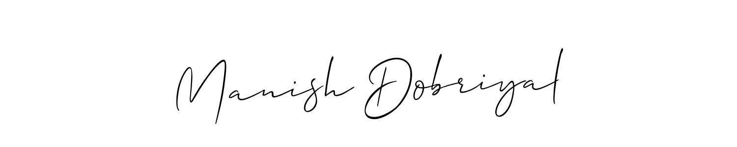 Also we have Manish Dobriyal name is the best signature style. Create professional handwritten signature collection using Allison_Script autograph style. Manish Dobriyal signature style 2 images and pictures png