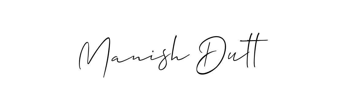 Make a short Manish Dutt signature style. Manage your documents anywhere anytime using Allison_Script. Create and add eSignatures, submit forms, share and send files easily. Manish Dutt signature style 2 images and pictures png