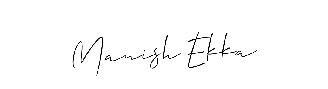 How to Draw Manish Ekka signature style? Allison_Script is a latest design signature styles for name Manish Ekka. Manish Ekka signature style 2 images and pictures png