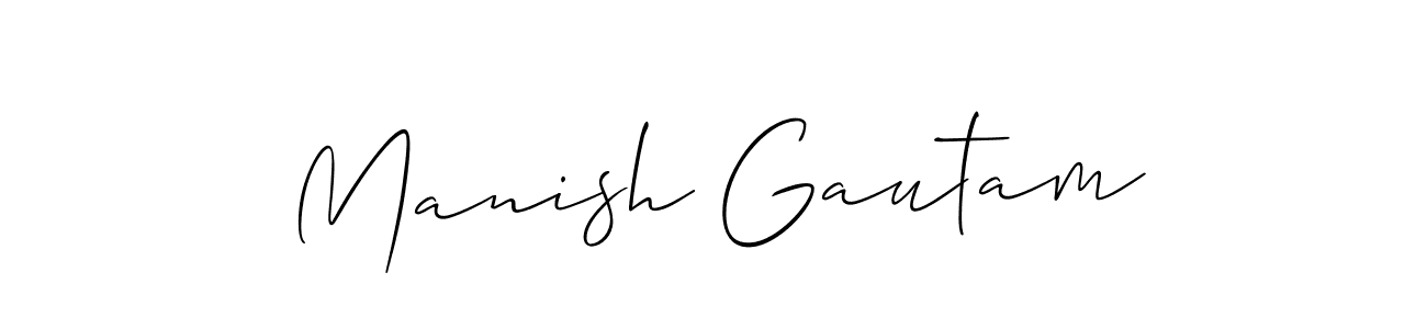 Manish Gautam stylish signature style. Best Handwritten Sign (Allison_Script) for my name. Handwritten Signature Collection Ideas for my name Manish Gautam. Manish Gautam signature style 2 images and pictures png
