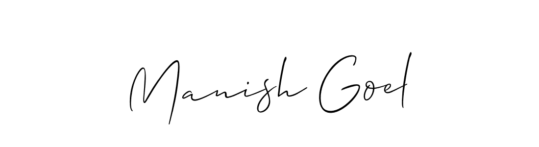 Similarly Allison_Script is the best handwritten signature design. Signature creator online .You can use it as an online autograph creator for name Manish Goel. Manish Goel signature style 2 images and pictures png