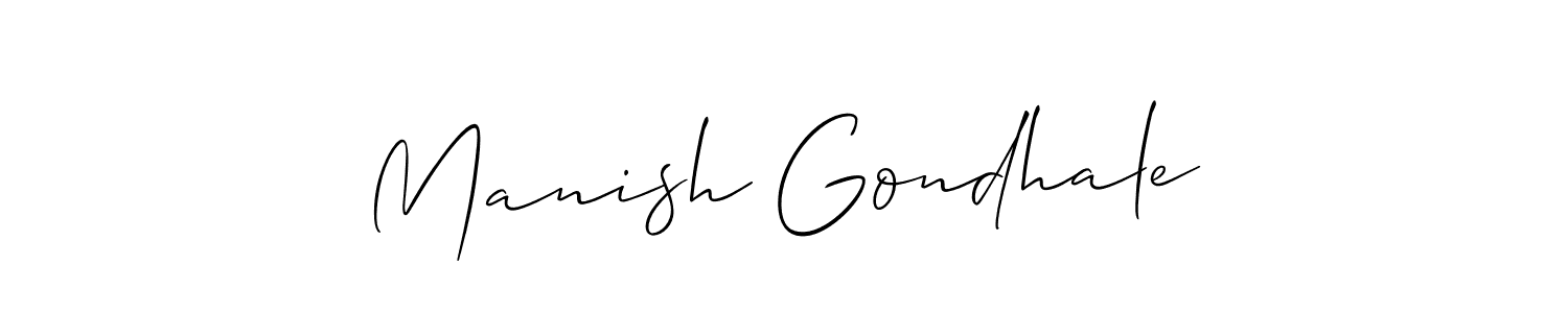 You should practise on your own different ways (Allison_Script) to write your name (Manish Gondhale) in signature. don't let someone else do it for you. Manish Gondhale signature style 2 images and pictures png